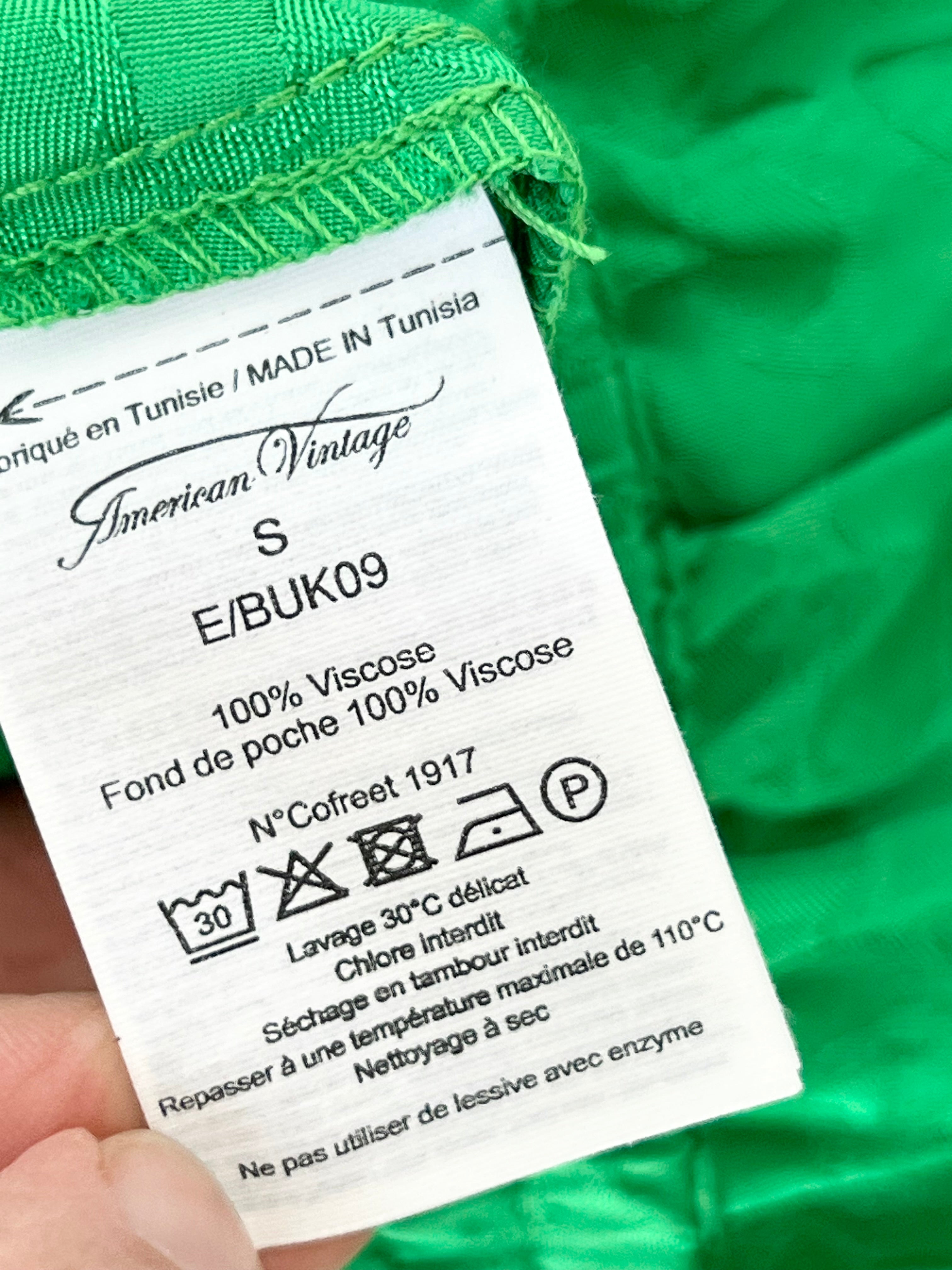 Ensemble chemise et short vert American Vintage – Taille S (36/38)
