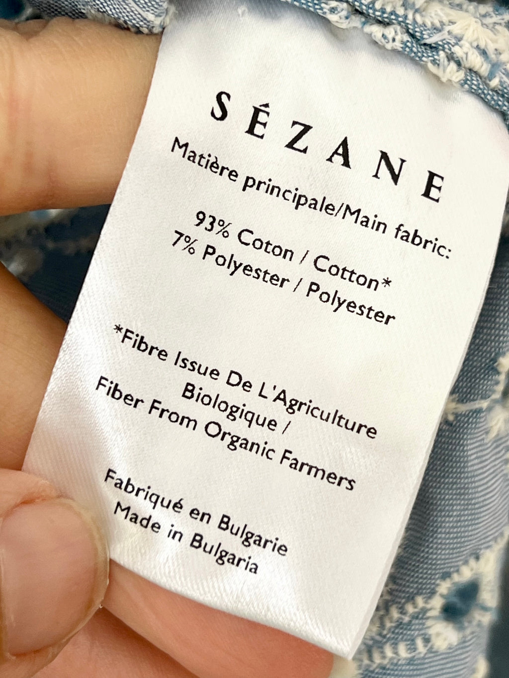 Chemise broderie anglaise sans manches bleue Sézane – Taille 36