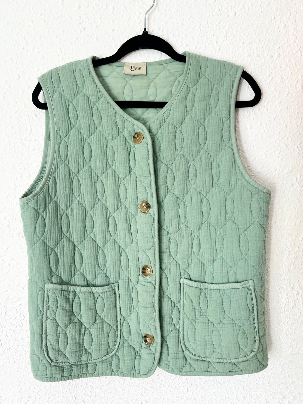 Gilet matelassé sans manches vert sauge Johanna Paris – Taille 38