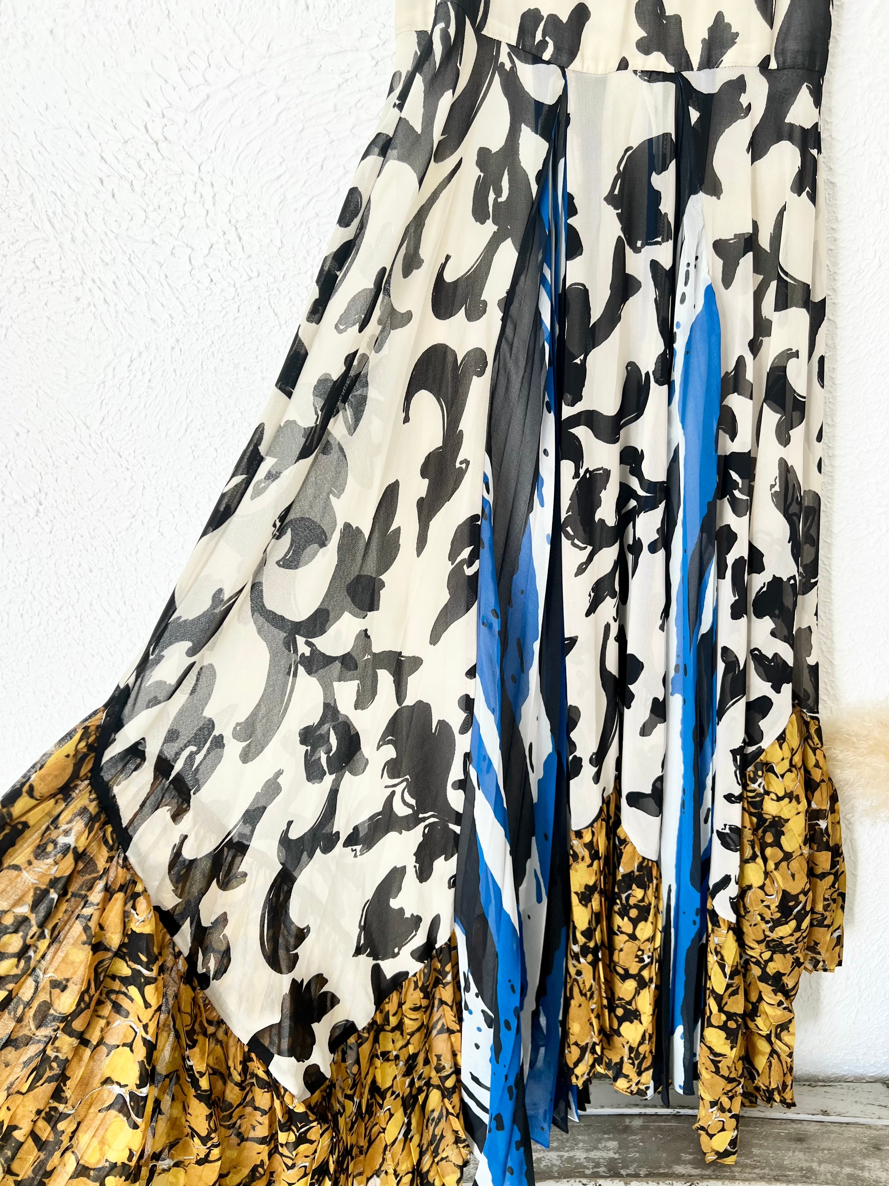 Robe longue dos nu imprimé baroque ivoire Zara – Taille S