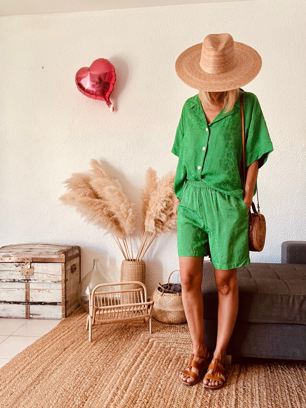 Ensemble chemise et short vert American Vintage – Taille S (36/38)