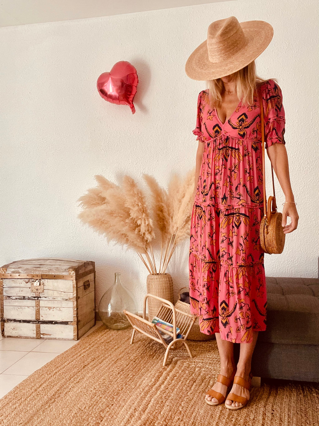 Robe fleurie bohème rose ba&sh – Taille 36