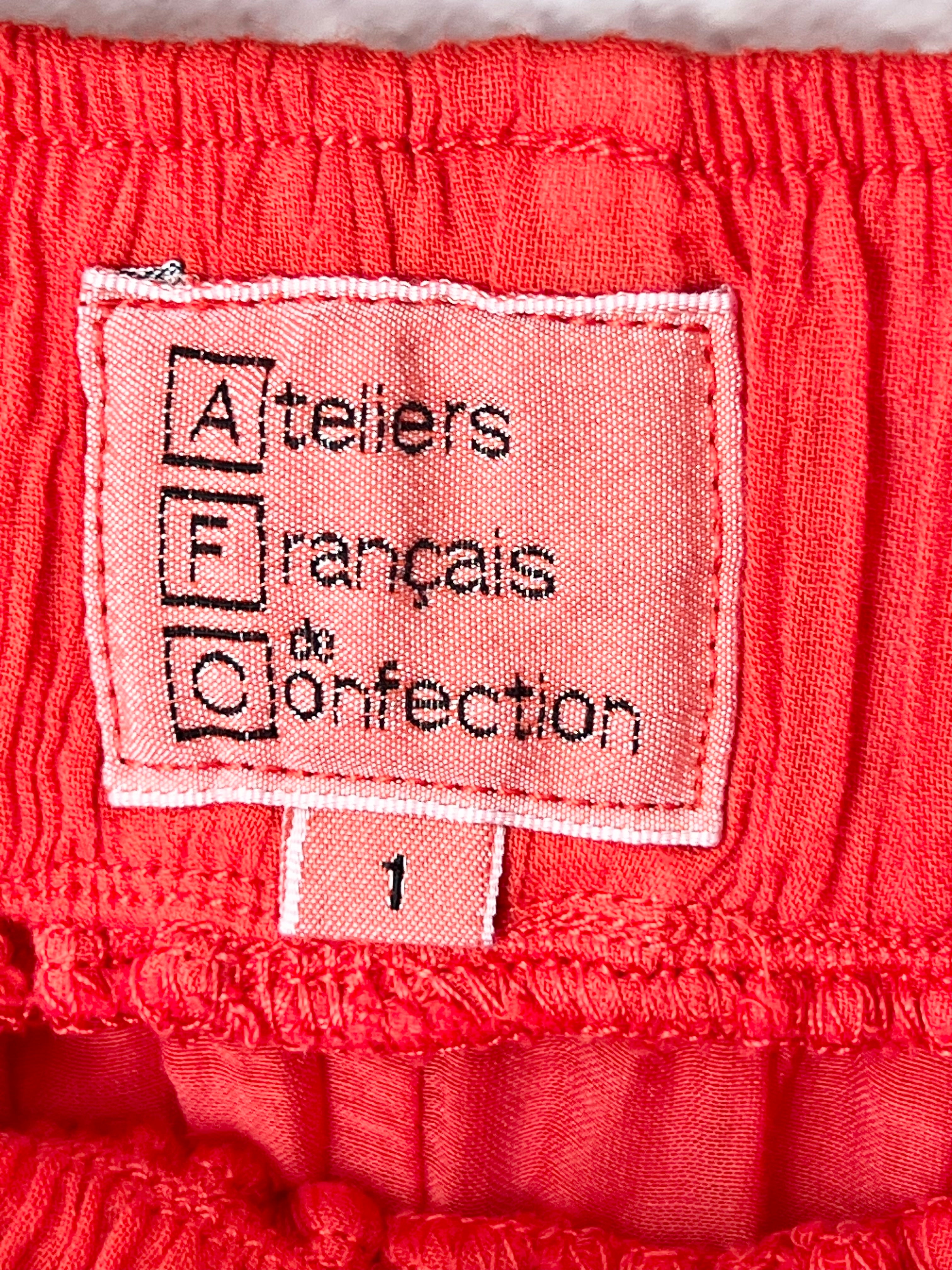 Jupe longue fluide terracotta Ateliers Français de Confection – Taille 1