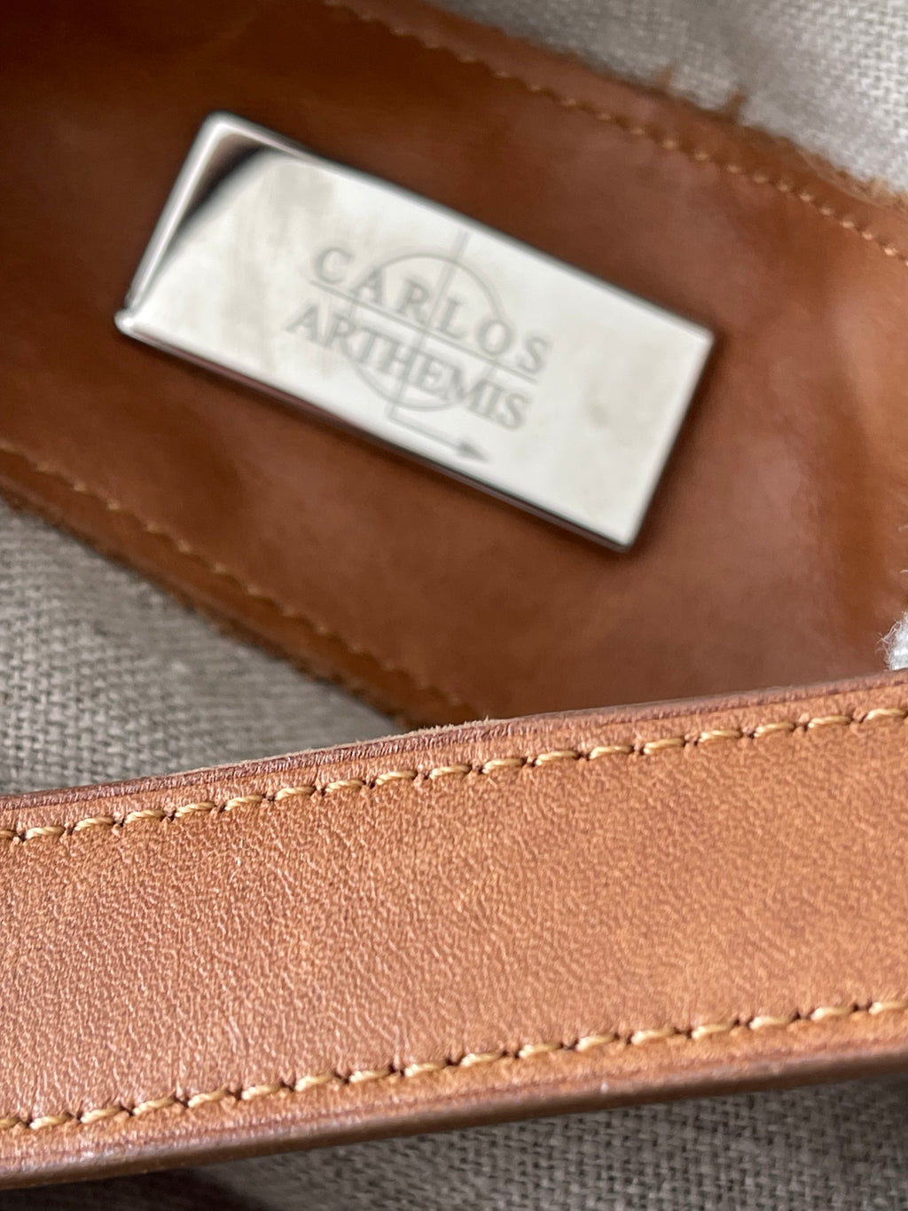 Sac cabas bohème lin et cuir Carlos Arthémis – Taille unique