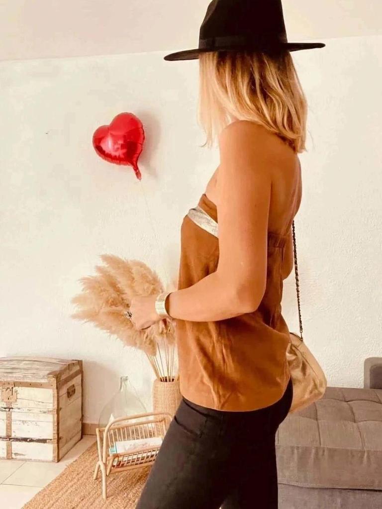 Bustier camel en daim véritable Bel Air - taille 36
