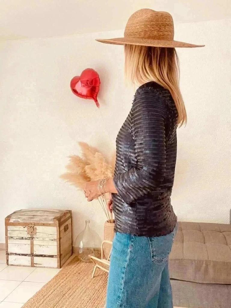 Blouse à sequins marine Hipanema- Taille 1