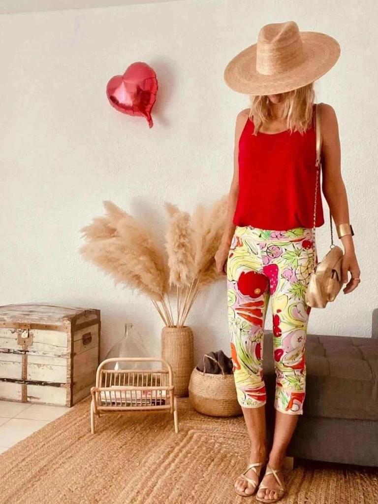 Pantalon vintage imprimé fruits année 90 Moschino Jeans – taille 38