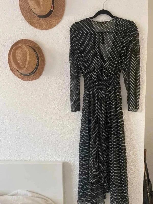 Robe Maje noire à pois neuve – Taille 36