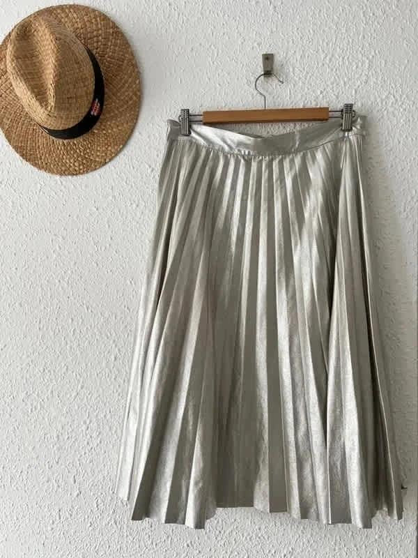 Jupe plissée Zara Woman argenté métallisé - taille L