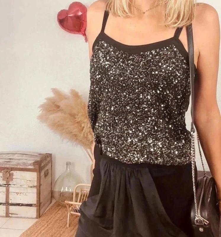Jupe noire plissée soie Maje – Taille 38