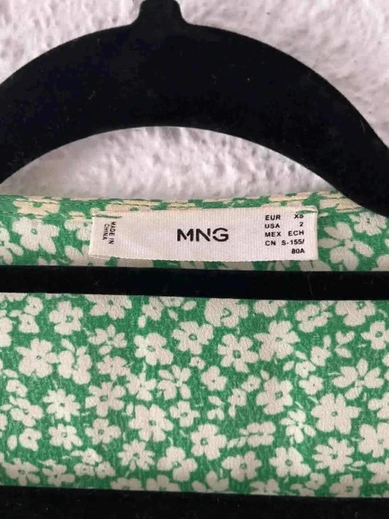 Blouse verte fleurie Mango – Taille 34/36 -b-251005-4245