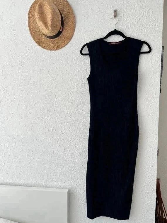 Robe Comptoir des Cotonniers midi côtelée noire - taille 38/40