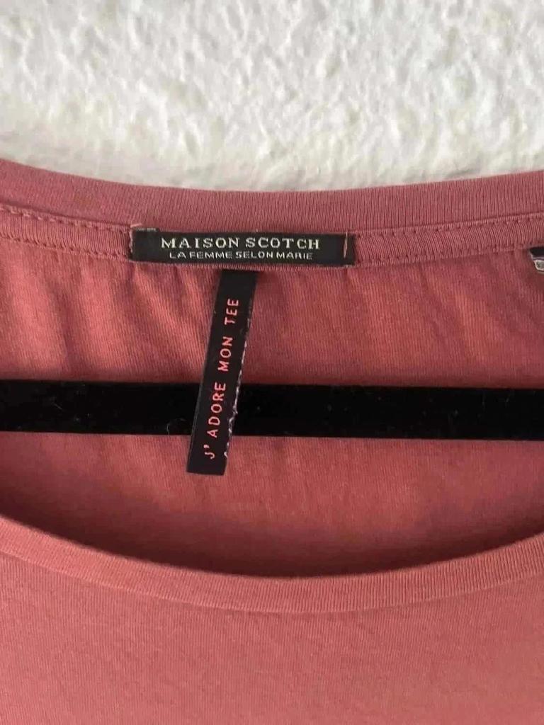 T-shirt rouge terre cuite Maison Scotch – Taille 3 -b-241103-3493