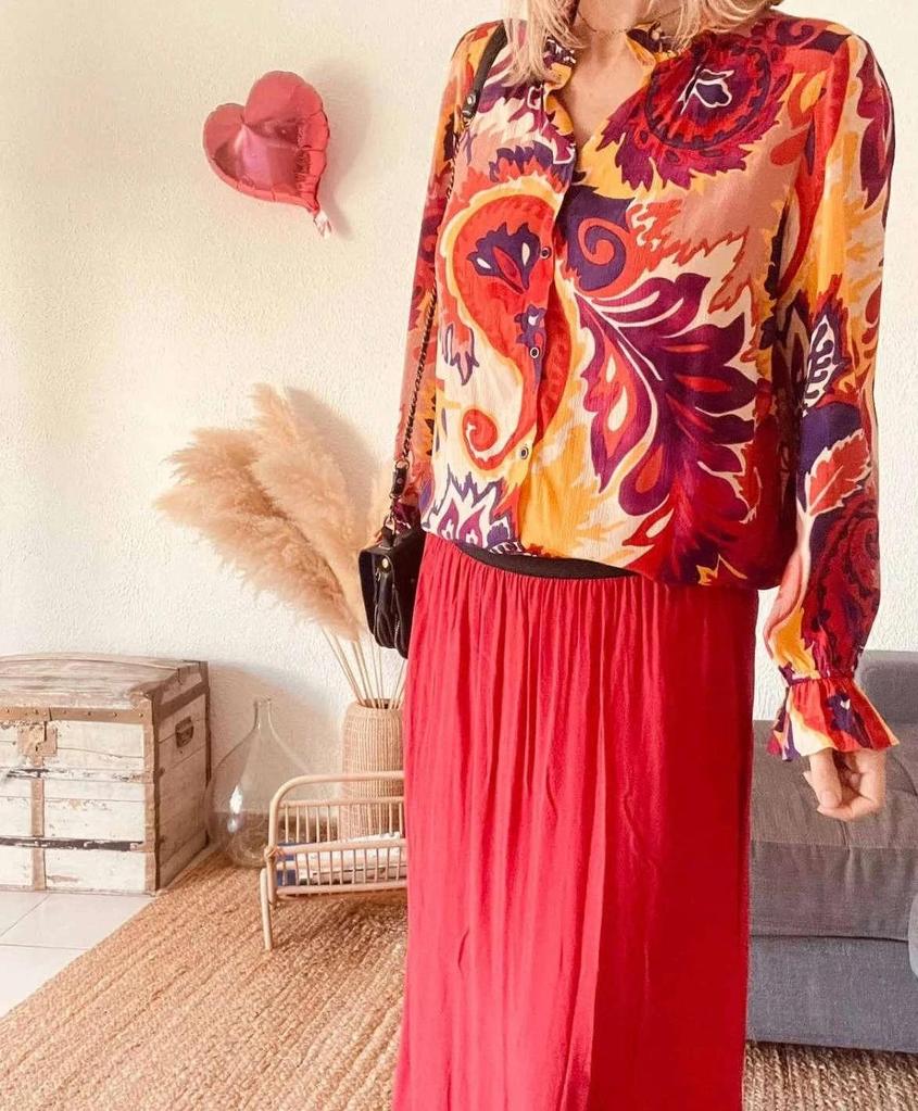 Blouse neuve imprimée viscose Bash – Taille 1 S