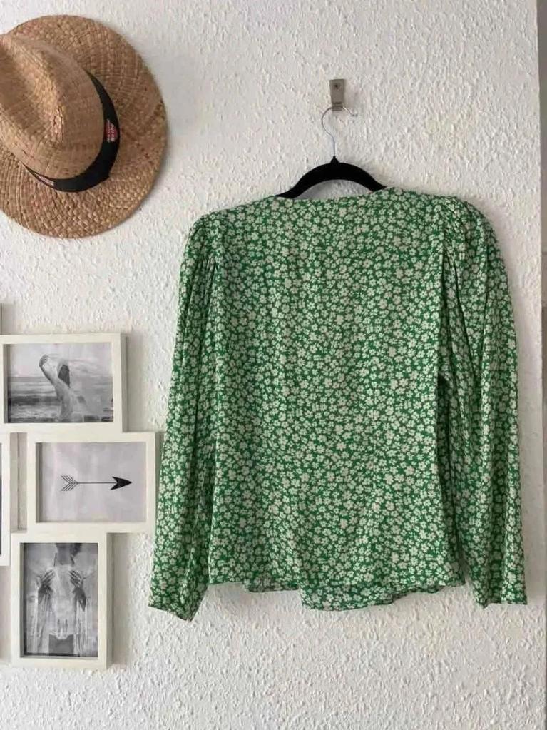 Blouse verte fleurie Mango – Taille 34/36 -b-251005-4245