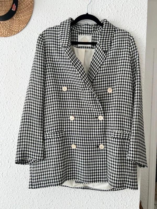 Des Petits Hauts – Blazer Oversize Nousto à Carreaux Vichy – T3