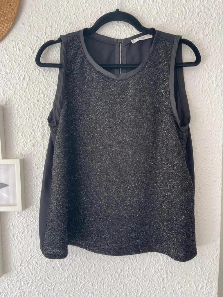 Top noir pailleté Mango – Taille L