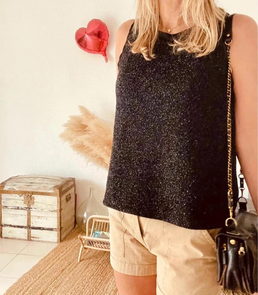 Top noir pailleté Mango – Taille L