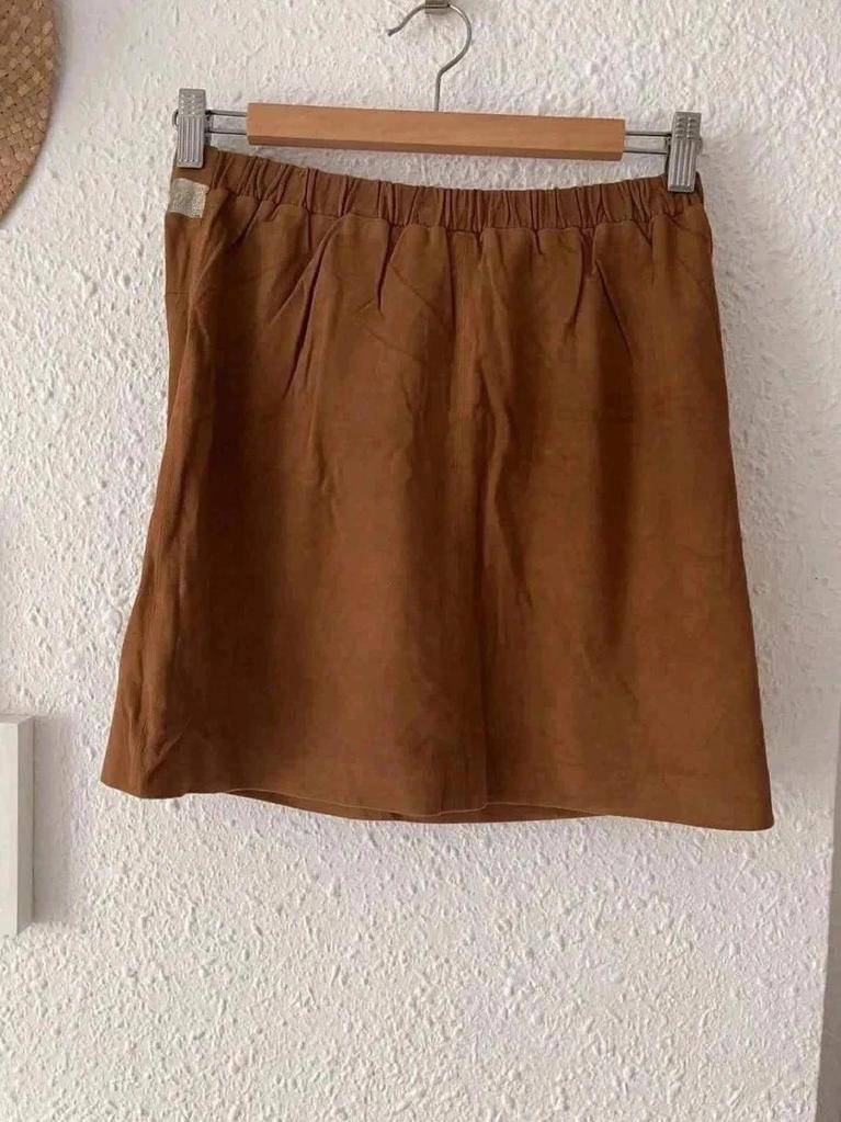 Bustier camel en daim véritable Bel Air - taille 36
