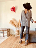 Des Petits Hauts – Blazer Oversize Nousto à Carreaux Vichy – T3