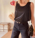 Top Vintage Yves Saint Laurent sans manches noir - taille L
