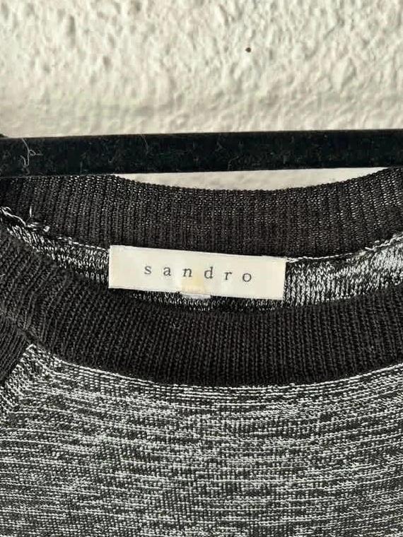 Robe Sandro gris chiné fils métalliques / finitions noires - taille 38