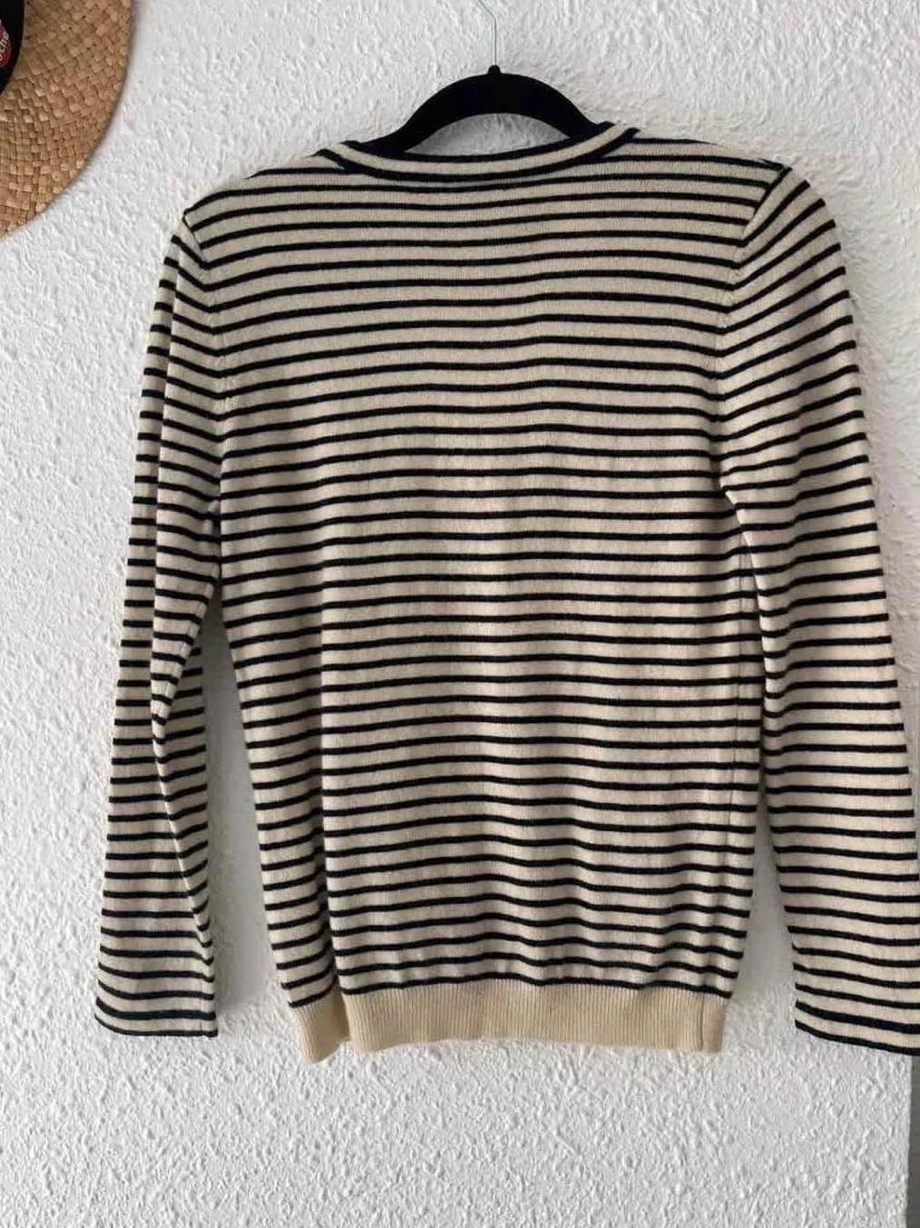 Cardigan marinière Sandro laine & cachemire – Taille 2