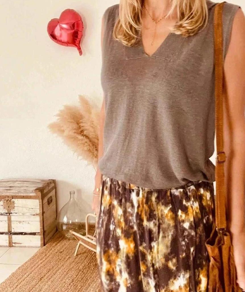 Top sans manches en lin Zapa – Taille 38