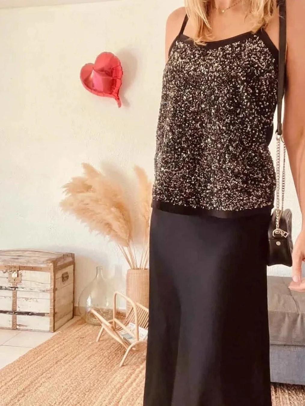 Top bustier à sequins Mango – Taille M - B-250427-3877